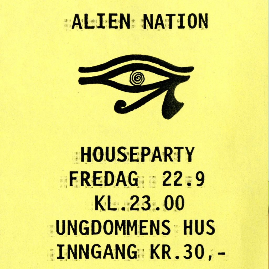 Alien Nation Club flyer, Tromsø 1990