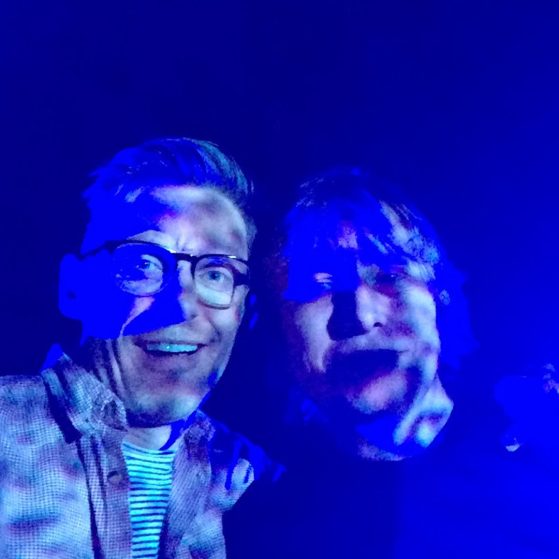 Photo of Ben Davis and Bjørn Torske at the rave on Svalbard